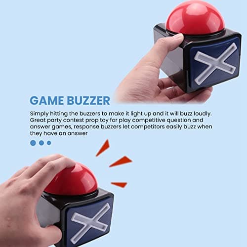 Exogio 2 Pcs Bouton de Réponse de avec lumière et Son d'alarme, Réducteur de Stress, Jouet de Décompression, Buzzer Game Show Buttons pour Quiz en Classe, Trivia Quiz Got Talent et Family Feud