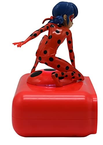 Lexibook Miraculous Ladybug Chat Noir - Réveil Veilleuse, Ladybug Lumineux, Horloge, Réveil pour garçon et Fille, Snooze, Rouge - RL800MI, Taille unique