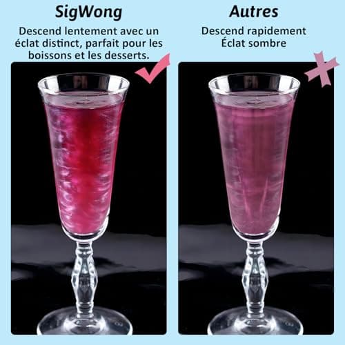 Paillettes Alimentaires Comestibles, 3x4g Colorant Alimentaire Poudre Cocktail Boissons Pour Decoration Gateau, Liqueur, Vin, Champagne, Halloween-Argent, Noir, Rose
