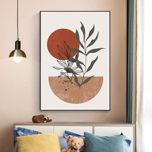 JNAOZI Images de plantes esthétiques Images décoratives Boho Images murales d'art abstrait moderne Ensemble d'affiches bohème, sans cadre (ensemble-06,40x60 cm * 3 pièces)