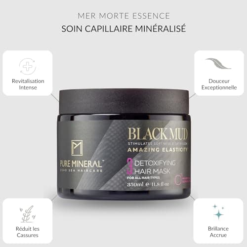 PURE MINERAL - Masque Capillaire à la Boue de la Mer Morte - 350ml | Le masque à la boue de la Mer Morte nourrit les longueurs et laisse les cheveux plus doux, souples et brillants.