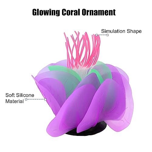 VOCOSTE Aquarium Simulation Corail Aquatique Fleur, Silicone Décoration Violet