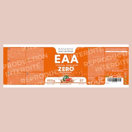 Bandini® EAA ZERO Poudre | Acides Aminés Essentiels 400g Powder | Supplément Végétalien Sans Sucre | Apport Optimal de 9 Acides Amines | Puissant Pre Workout | Boisson Vegan au Saveur de melon d'eau