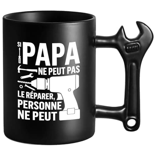 LOZACHE Tasse Papa, Si Papa Ne Peut Pas Le Réparer Personne Ne Peut Mug, Cadeau pour Papa Père Anniversaire, Noël, Fête des Pères