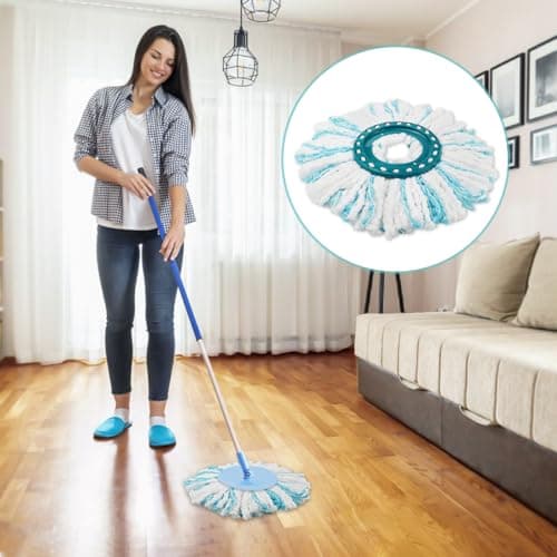 4 Pièces pour Leifheit Têtes de Rechange Clean Twist Disc Mop Micro Kit, Système à 2 Fibres Balai pour Leifheit Serpillière Franges de Remplacement, pour Tous Types de Sols