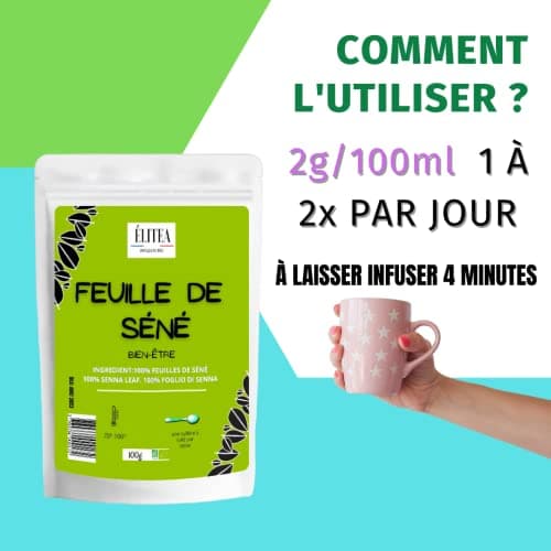 Élitea Feuille de Séné cassia Naturel en Tisane Infusion Stimulation du Transit Intestinal Nettoyantes 100g Extra fort Detox Drainage Laxatif Diuretique