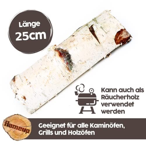 Bois de Chauffage Sélection de Bois 5-500 kg pour poêle et cheminée Poêle de cheminée Firebowl Grill Bouleau Bois de Bouleau Bûches 25 cm Flameup, Foule:30 kg