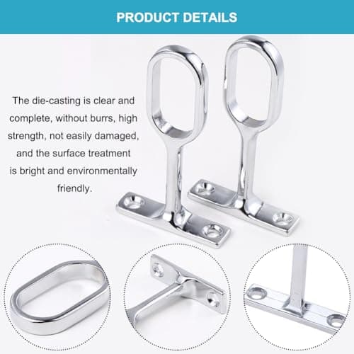 Support Tringle Penderie,Supports pour Tubes de Penderie,Support pour Barre Penderie Ovale,Support de Tige de Bride,Support Barre Penderie,Alliage de Zinc,Supports D'extrémité de Rail,16mm,4 Pcs