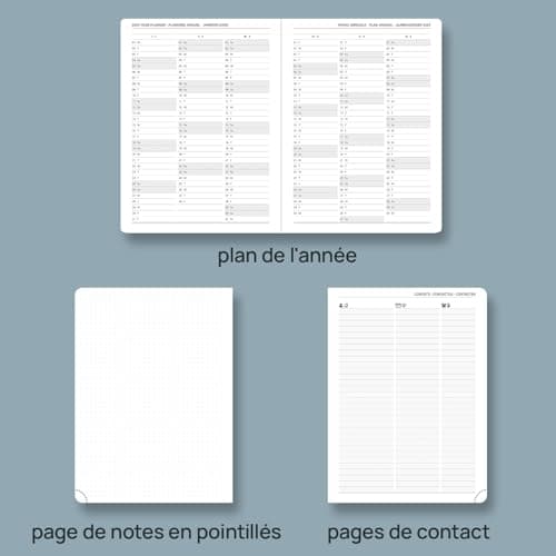 POPRUN Agenda 2025 Semainier et Carnet de Notes Moyen 22 x 16,5 cm - Couverture en Cuir Weekly Planner D'Jan 2025 à Déc 2025, Onglets Mensuels, Papier 100 g/m2, Rose Doux-SPK