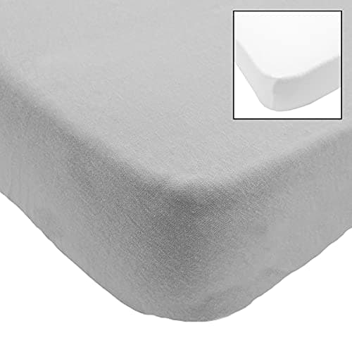 Lot de 2 Draps housse Blanc/Gris Babycalin - 60 x 120 cm