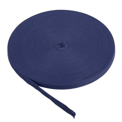 PATIKIL Ruban en Sergé de Coton 5/8 Pouce 50 Yards Ruban en Coton pour Biais de Couture, Emballage Cadeau, Artisanat Diy Bleu Nuit
