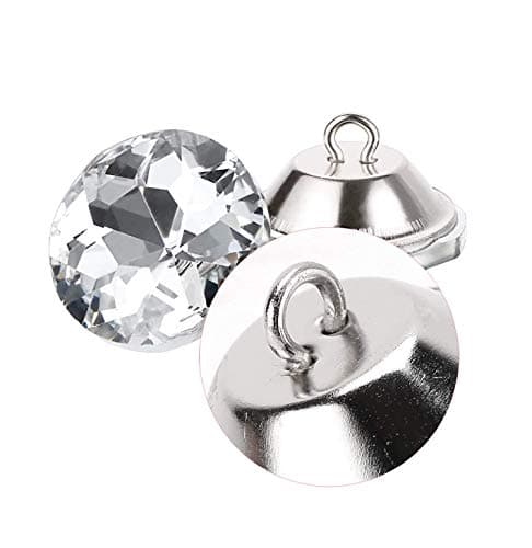 Coolty Lot de 60 boutons en cristal transparent avec boucle en métal pour couture, canapé, lit, tête de lit, loisirs créatifs et décoration (20 mm)