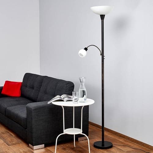 Lindby Lampadaire Elaina (Moderne) en Marron Métal e. a. pour Salon & Salle à manger (à 2 lampes, E27) lampe sur pied de salon lampadaire éclairage indirect