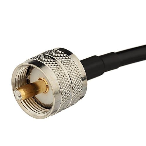 Superbat Câble RG58 150cm Câble PL259 UHF CB 50 Ohm Câble UHF Mâle PL-259 vers UHF Mâle PL-259 à Faible Perte pour Radio HAM et CB, Analyseur d'Antenne, Charge Factice, Compteur SWR(1 Pièce)