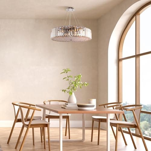 MAYTONI DECORATIVE LIGHTING Lustre à suspension en cristal grand moderne rond style contemporain, en métal couleur chrome excl 8 x 60W E27 230V