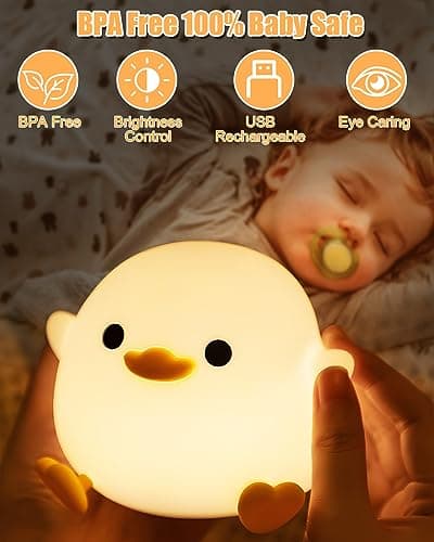 Auezona Veilleuse Enfant Kawaii Veilleuse Bébé Rechargeable par USB Avec Minuterie Veilleuse Réglable Avec Minuterie Cadeau D'Anniversaire Et De Noël Pour Enfants Bébés, Silicone