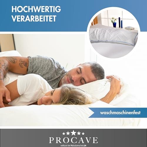 PROCAVE Oreiller pour dormeur latéral, revêtement TopCool, Coussin d’Allaitement Doux, Coussin de maternité Respirant 40x200 cm, fabriqué en Allemagne