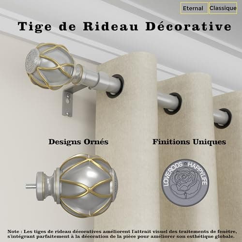 Tringles à rideaux,Épaisseur de la paroi du tube, Non Pliante, Tringle de rideau simple télescopique de 45 à 230 cm (17.7-91.0 pouces), Tringles à rideaux argentées pour fenêtres de 40 à 225 cm