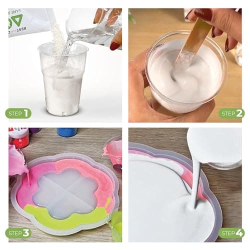 Aqua Resin - Résine minérale en Poudre Blanche 100% Non Toxique et sûre à mélanger avec de l'eau, colorable et idéale à Utiliser dans Les moules (1 kg)
