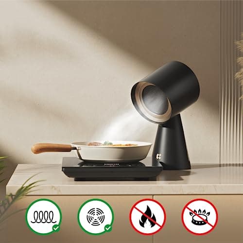 CIARRA CBPHB01 Mini Hotte Asipirante - Hotte Portable - Aspiration de 120m3/h - Mode Recyclage avec Filtre à Charbon - Multi-Filtration - 2 Vitesses - Noire