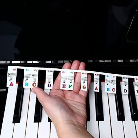 ANCLLO Étiquettes de Note de Clavier de Piano Amovibles Étiquette de Lettre de Notes de Musique de Touche de Piano sans Autocollants pour 61 Touches Pleine Taille Livré avec boîte