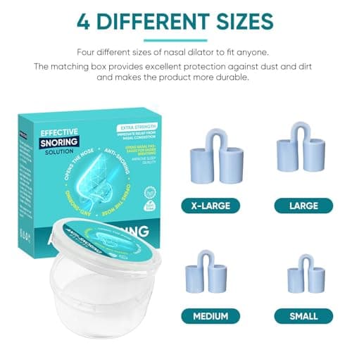 Anti Ronflement Efficace Puissant, 8 Pcs Dilatateur Nasal, 4 tailles Anti Ronflement Pince-Nez, Solution Pour Un Sommeil Plus Confortable Et Reposant