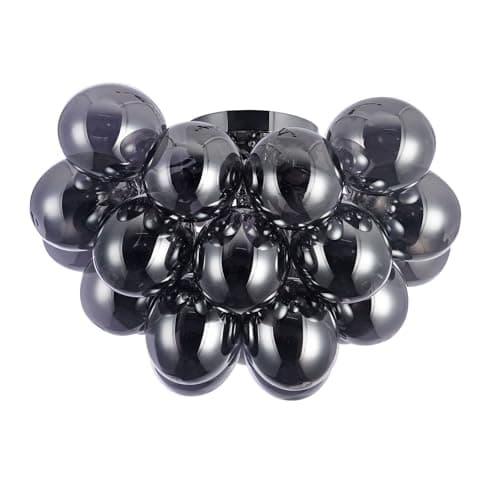 MAYTONI DECORATIVE LIGHTING Lustre plafond, style Moderne, raccords en métal couleur nickel, plafonds en verre couleur fumée, ampoules de plafond pour bas non incluses, 8x G9, 28W