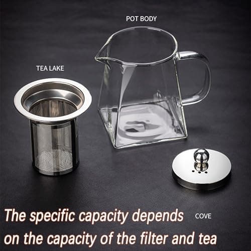 Théière en Verre avec Infuseur Amovible, Teapot Bouilloire 750 ML en Verre Borosilicate Transparente et Classique, Passoire et Couvercle en Acier Inoxydable 304