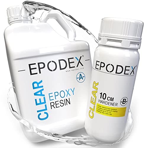 EPODEX® Résine époxy 2K, hauteur de coulée 0 à 10 cm, pour tables de rivières, lampes et accessoires, résine de coulée/synthétique, transparente ou en 40 couleurs
