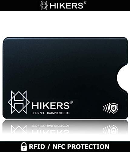 HIKERS Étui Protection Carte bancaire sans Contact Rigide, Lot de 3 Housses Pochettes Anti RFID NFC pour Carte de crédit, Carte Bleue, CB Blocage RFID (3 Étuis Noirs)