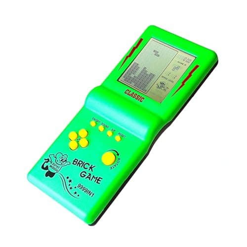 CZT Nouvelle Console de Jeu en Brique Grand écran Puzzle Nostalgique Classique Intégré 23 Jeux Vitesse/Difficulté Réglable Alimenté par 2 Piles AA (Non incluses) Meilleur Cadeau (Vert)