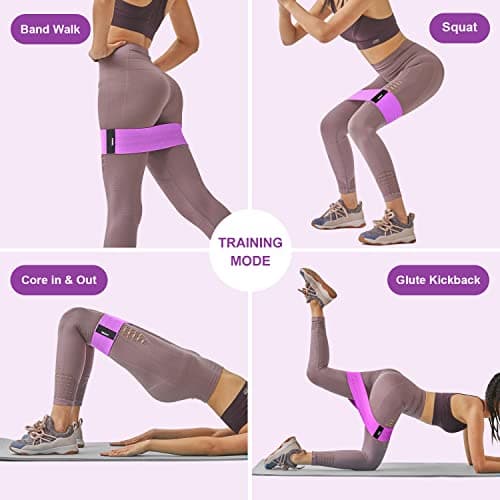 Bande Elastique Musculation en Tissu, Bande Elastique Fitness 3 Niveaux de Force, Elastique Sport pour Le Yoga/Pilates/Fitness/Squats/Pont fessiers