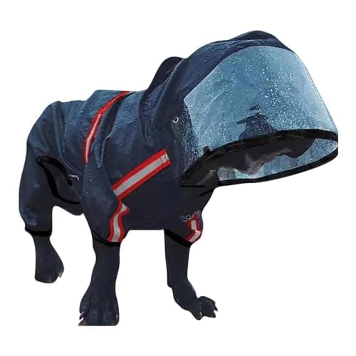 PETCUTE Imperméable pour Chien avec Capuchon,Coupe-Vent et Imperméable 100% Veste pour Chien avec Bandes Réfléchissantes,Trou pour Harnais,Ultraléger Respirant Vêtement pour Petit Moyen Gros Chiens