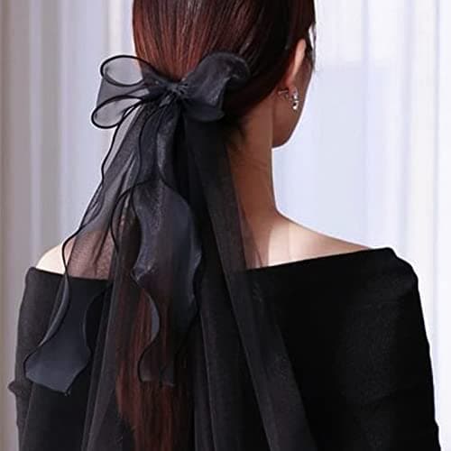 jijAcraft 2cm x 45M Ruban Organza, Noir Transparent de Ruban Organza, Rouleau de Ruban Organza, pour Emballage de Gâteaux Mariage Noël