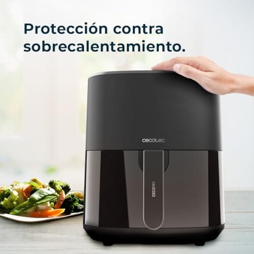 Cecotec Friteuse Sans Huile Cecofry Fantastik 5500. AirFryer de 5,5 L,1500W, PerfectCook, 9 Modes de Cuisson, Tactile, Réglable 80-200oC, Cuisson 60 min, Protection contre la Surchauffe.
