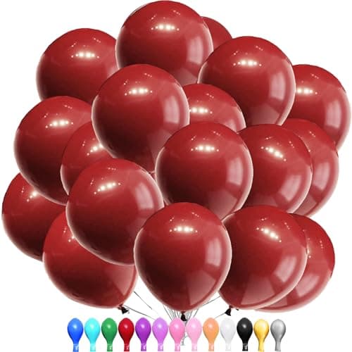 Lot de 100 Ballons Rouge en Latex, 10 Pouces Ballons de Rouge en Fête, Ballons de Baudruche Rouge pour Mariage, Anniversaire, Baby Shower, Diplôme, Cérémonie Décorations de Fête