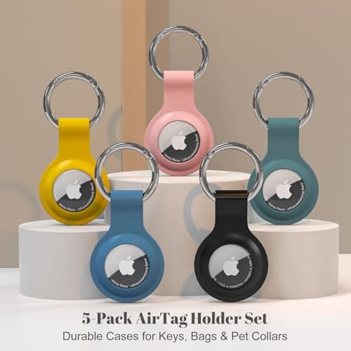 Étuis pour Apple AirTag Porte Clés, Lot de 5, 1re et 2e génération