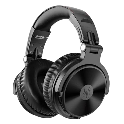 OneOdio ProC Bluetooth Casque sans Fil et Mode Filaire, 110 Heures d'utilisation,Casque Audio avec Micro, Hi-RES Audio, Coussinets en Protéines Douces, Extra Basses, Confortable Léger Pliable Noir