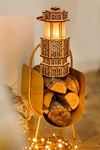 Wood Trick Lanterne Antique éclairée par LED Puzzle 3D en Bois pour Adultes et Enfants - 2 Modes d'éclairage - Bricolage Projet d'ingénierie Modèle 3D mécanique Puzzle pour Adultes