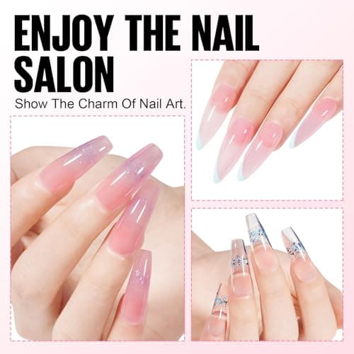 TOMICCA Gel d'Extension Ongles Clear & Light Rose, 2 * 15g Gel de Construction d'Ongles, Protection Acrygel Ongles, Quick Building Poly Extender Gel pour Manucure Nail Art Debutant et professionnel