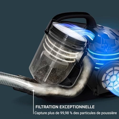Rowenta Swift Power Cyclonic Aspirateur sans sac, Capacité 1,2 L, Haute performance, Moteur basse consommation, Compact, Brosse parquet RO2933EA, Bordeaux