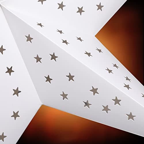 Étoile de noël LED à suspendre Décoration lumineuse en papier 60 cm blanc Lanterne déco à piles maison