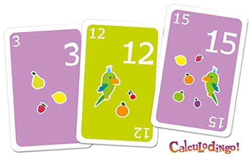 Aritma - CALCULDINGO GS/CE2 - Jeu de Cartes Éducatif dès 5 ans - 12 Jeux d'Aditions et Soustractions - Consolider les Acquis en Calcul Mental - 2 à 4 joueurs - 15 min - Version Française