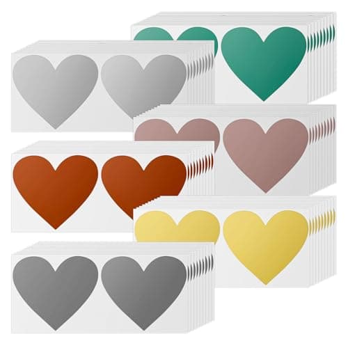120 Pièces Gommettes Coeur, PVC Autocollant a Gratter, en Forme de Coeur, Autocollant à Gatter, Très Adaptées pour Créer des Surprises, Rehausser L'ambiance Festive et Apporter du Plaisir