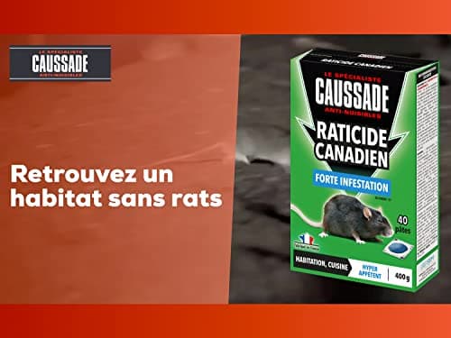 CAUSSADE Raticide Canadien - Forte Infestation - Appât Prêt à l'Emploi 40 Pieces CARPT400