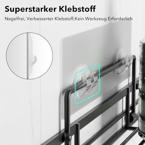saffruff Étagère Salle de Bain sans Percer,Lot de 2,Support Adhésive