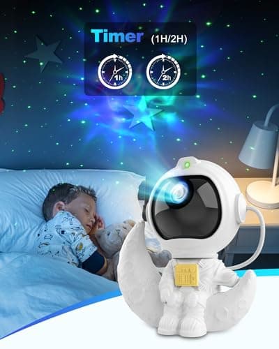 Kaishengyuan Astronaute Projecteur Galaxie,Projecteur Ciel Etoile Lampe Astronaute avec Nébuleuse et Télécommande,Veilleuse Etoile de Angle Réglable pour Chambre Plafond Enfants Adultes (K960)