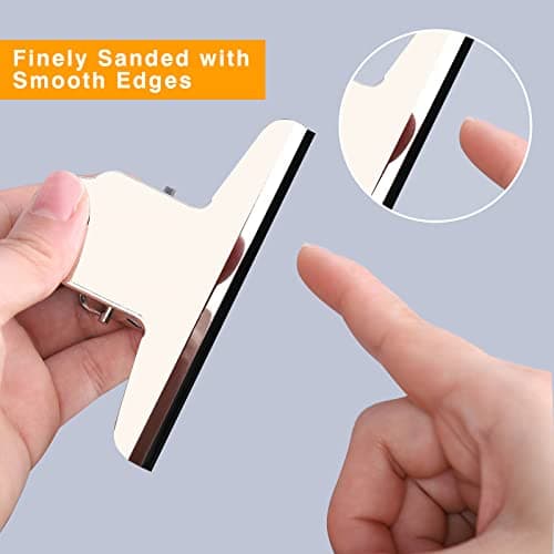 GUOKOFF 76mm Pince Bulldog, 12 Pièces Bulldog Clips Métal, Argent Bulldog Binder Clips, Pinces à Charnière en Métal, Pinces Papier pour Photo, Bureau, l'école