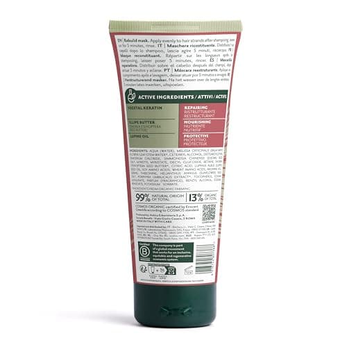 Herbatint Rebuild Mask, Masque Réparateur Bio - 200 ml | Nourrit, Répare et Protège les Cheveux Abîmés ou Stressés | Formule Exclusive à la Kératine Végétale | 99% d'Ingrédients Naturels, Vegan