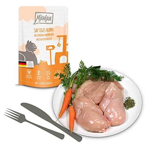 MjAMjAM - nourriture humide premium pour chats - pack d'essai, pack de 12 (12 x 125 g), sans céréales avec supplément de viande